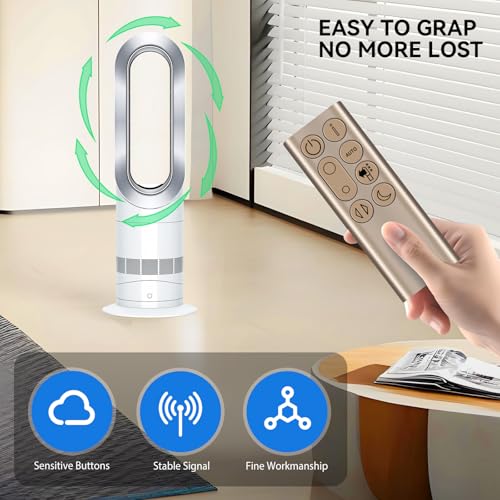 Suitable for Dyson Tower Fan Universal Replacement Remote Control with Battery Gold