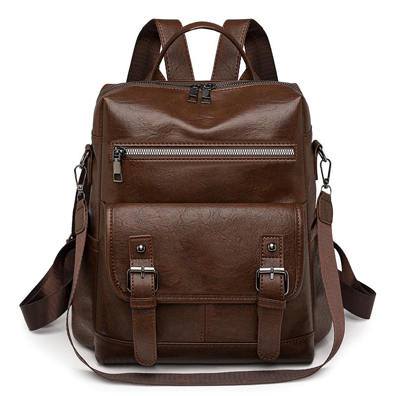 New Retro Women's Backpack Fashionable Soft Leather Fringed Multi-functional Travel Backpack