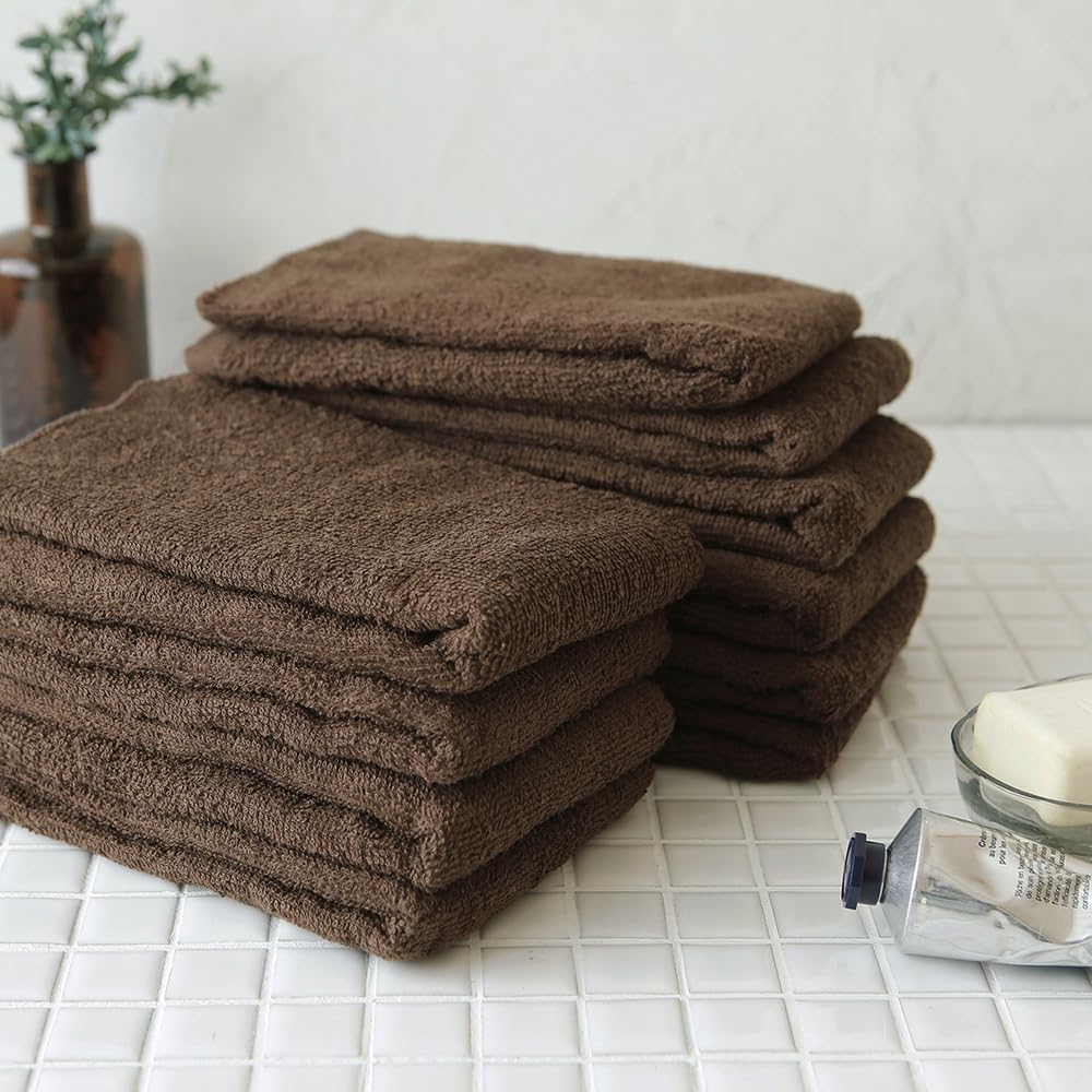 GamachaTowel Набор тонких полотенец для лица для использования в качестве кухонных полотенец для рук или нежных для лица. Regular size (22 цвета) [Какао, 20]