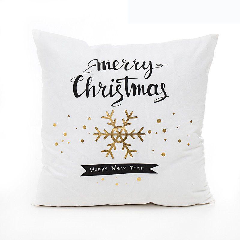 Luxurious Christmas Pillow Case Glitter Cotton Linen Sofa Throw Cushion Cover For Cozy Living