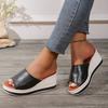 Fashion Ladies Shoes Summer Hot Sale Peep Toe Slippers Women Fashion Plus Size Casual New Leopard Print Women's Platform Wedge Sandals