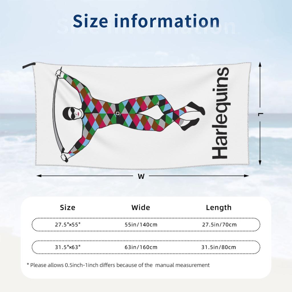 Harlequins-Merch Beach Towel Soft Microfiber Quick Dry Absorbent Quick Towels For Bath