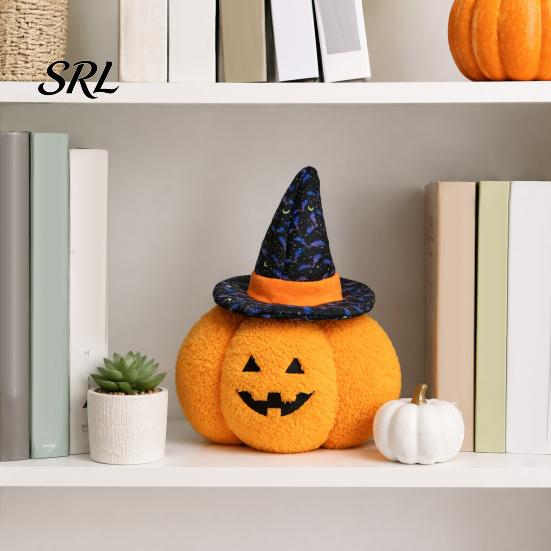 Decorative Plush Toy Halloween Pumpkin Toy, Spooky Ghost Bat Demon Stuffed Doll, Holiday Themed Doll Cartoon Plushie Party Decoration for Home, Sofa,