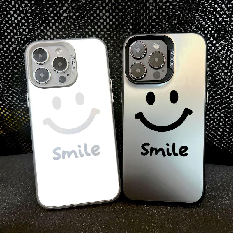 Милый мультяшный смайлик Чехол для телефона для IPhone 11 12 13 Mini Pro Max 14 15 Pro Max Plus Ударопрочный Матовый Лазерный Задний Чехол Fundas