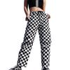 Brand Women Plaid Pants High Waist Checkered Straight Loose Sweat Pants Trousers Pantalon Femme Sweatpant