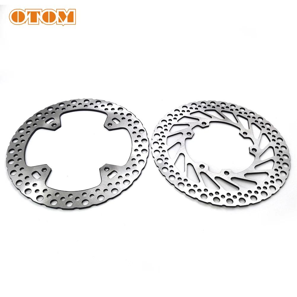 OTOM Motocross Front Rear Brake Discs Steel Rotors For HONDA CRF250R CRF250X CRF450R CRF450X 04-17 Motorcycle Front Brake Rotor