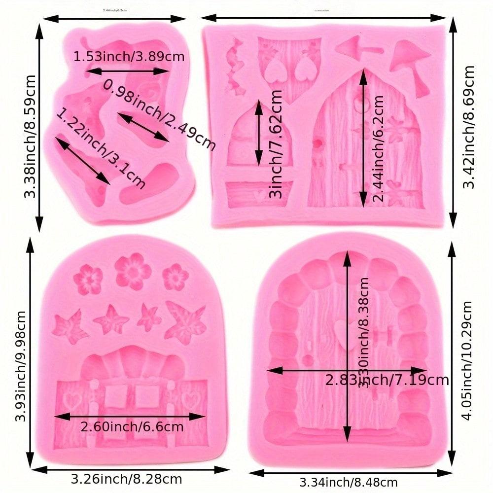 4 шт. Зачарованный Винтаж Сказочный Сад Фея Гном Домашняя Дверь Улитка Силиконовые Формы Для Шоколадной Помадки Крафт Полимерная Глина Украшения Торта