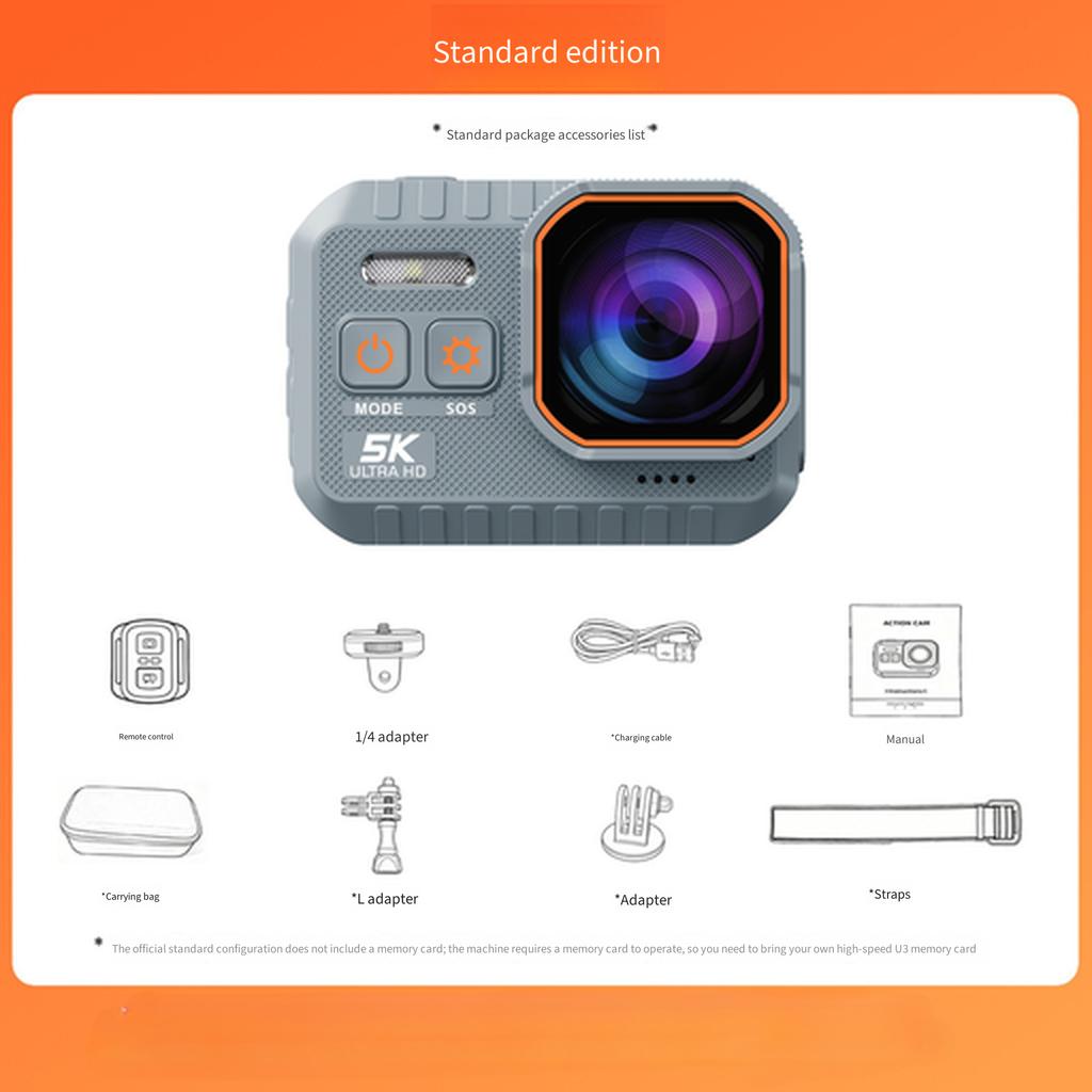 5K Action Camera, First Person View Cam for Motorcycle & Cycling, Anti-shake Sports Action Camera