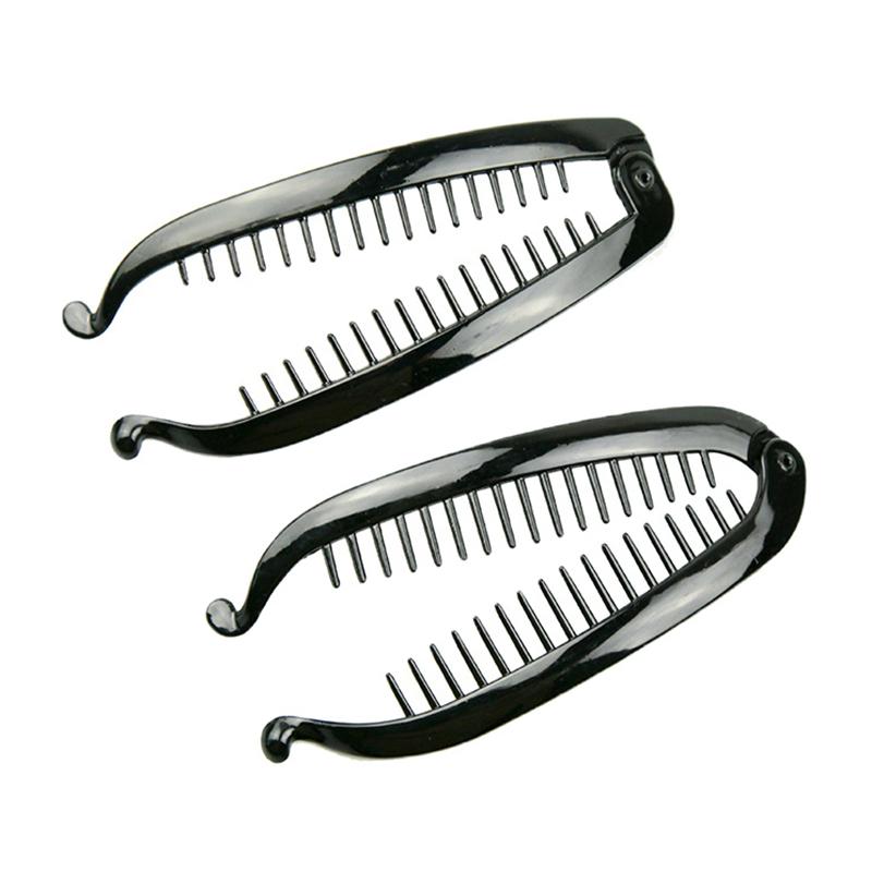 Модные заколки для волос в форме рыбки, однотонные, простые, в форме банана, для женщин и девочек, волнистые гребни, заколки для волос, зажимы для кос