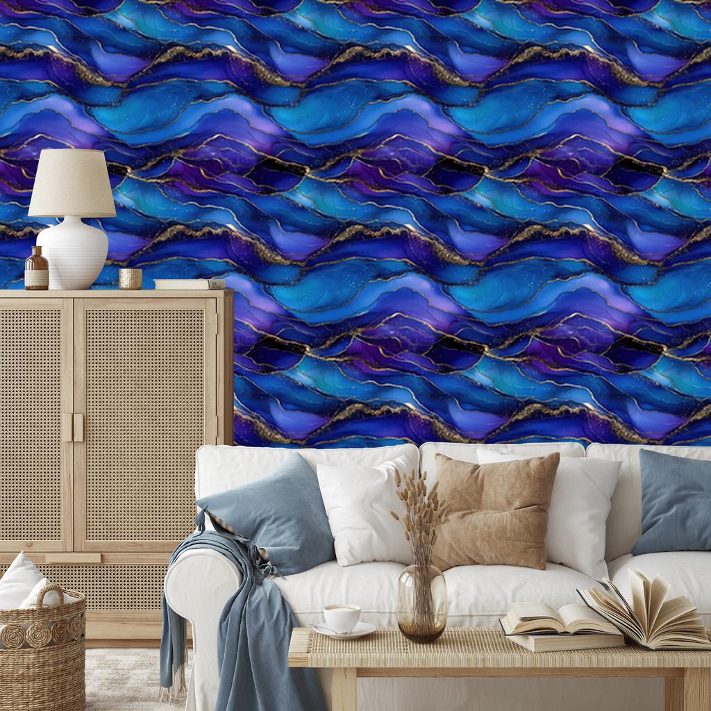 Wallpaper Ink blue, navy blue, indigo and violet 50x1000