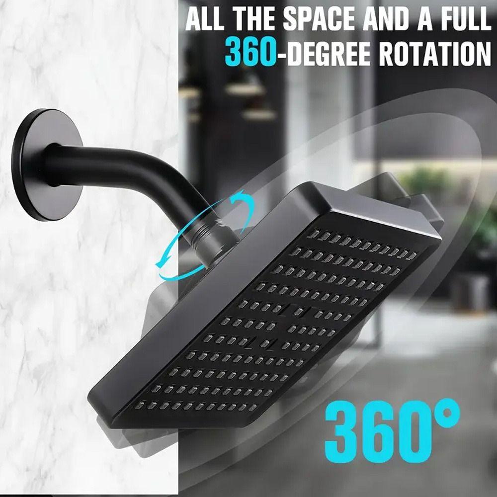 Adjustable Shower Head Square High Flow Bathroom Shower Head Easy Install Rain Shower Head SPA