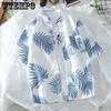 Летняя рубашка с коротким рукавом, винтажная свободная праздничная рубашка с цветочным принтом, пляжный стиль для пары