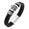 Buddha Head Jewelry Men Genuine Leather Bracelet & Bangle Accessories Steel Clasp Men Bracelet Lucky Jewelry