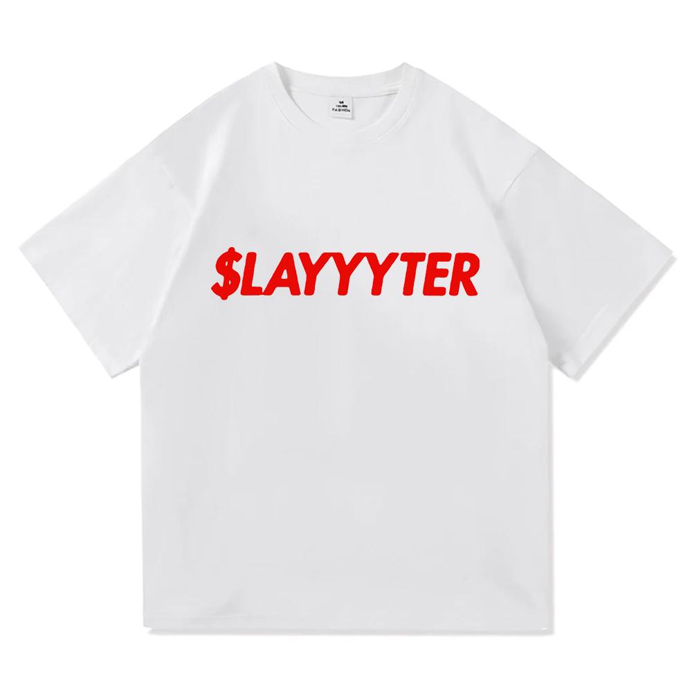 Slayyyter Worst Girl in America Футболки с принтом букв UNISEX Женская мода Харадзюку Футболка Повседневная хлопковая свободная футболка Повседневная футболка