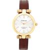 Little Magic Women's Watch, Genuine Leather, Waterproof, Gold Face, Zirconia, Hypoallergenic, Dark Brown