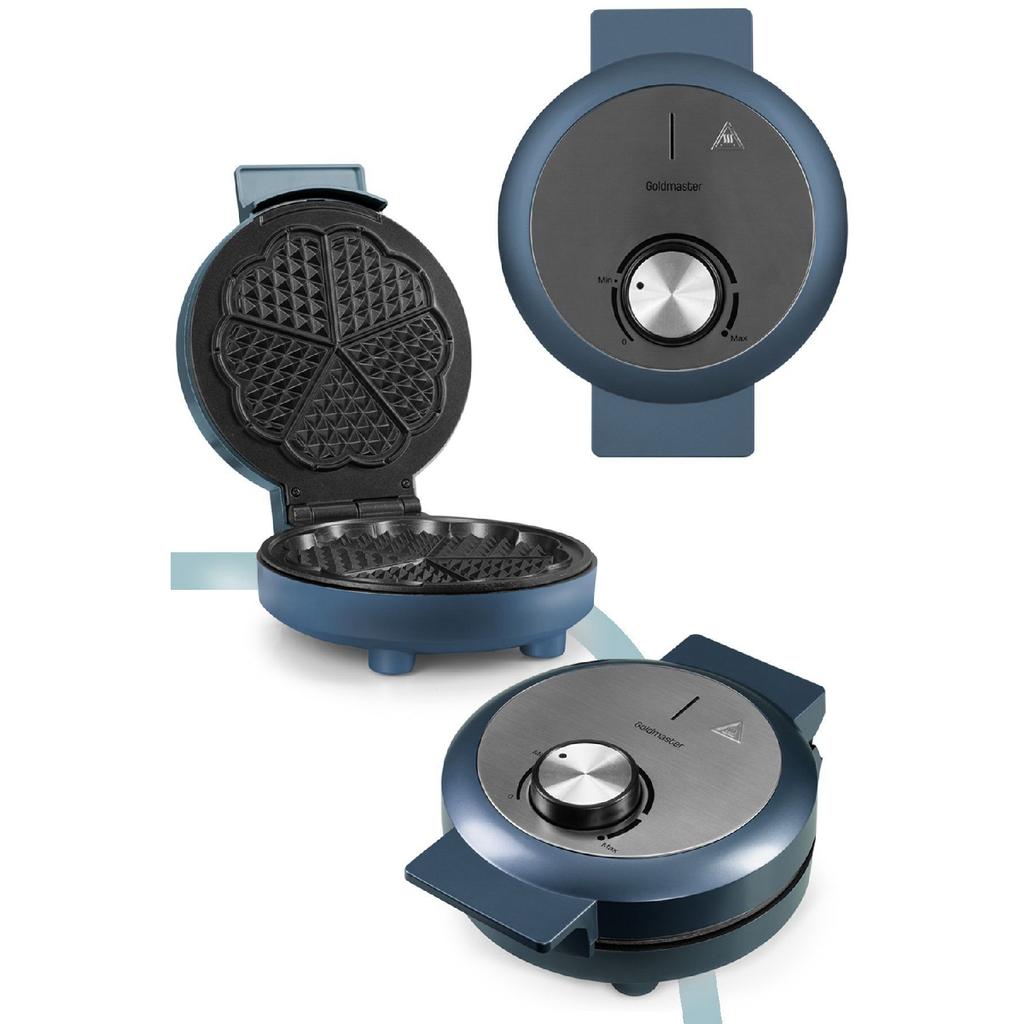 Bonbon 1000 W Deep Plate Heat Protected Waffle Maker Aegean Blue
