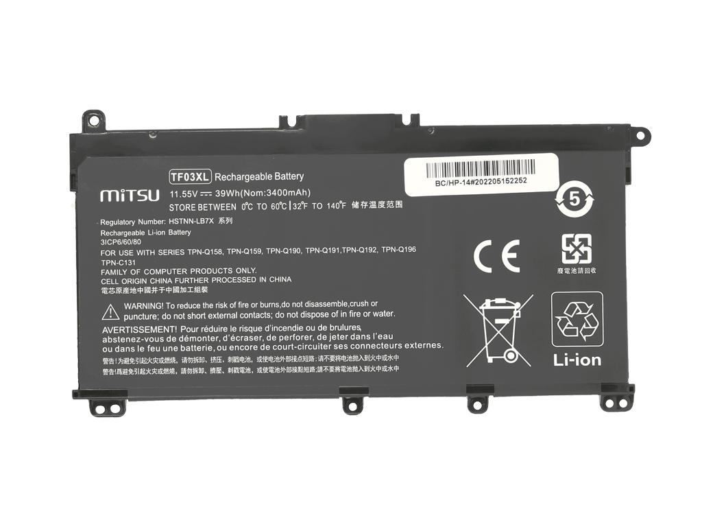 Аккумулятор TF03XL для HP Pavilion 14-BF 14-BP 15-CD
