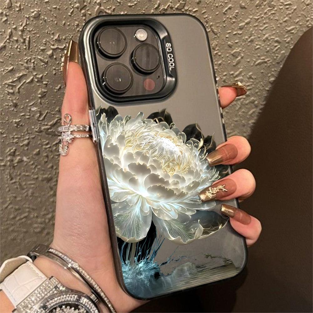 Роскошный защитный чехол Lotus Flower Anti-Drop для iPhone 16 Pro Max 15 14 13 12 11 Pro XR XS X 7 8 Plus с защитным покрытием для объектива