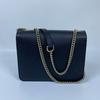[Pre-Owned] Double G Chain Shoulder Strap Pebbled Leather Messenger Bag Accordion Crossbody Bag - Very Good #QJ2BY4
