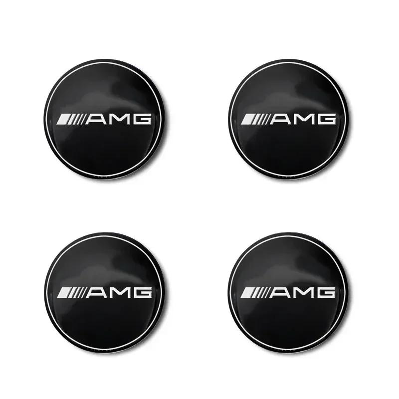 EANDL1 4Pc Car Wheel Hub Center Cap Sticker Metal Emblem Sticker  Mercedes Benz W205 W177 W212 W213 W221 W220 W176 ML G63 E63 GT AMG