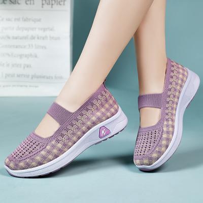 Женские удобные туфли на плоской подошве, прогулочные туфли без застежек, женские повседневные легкие мягкие дышащие туфли на плоской подошве для женщин