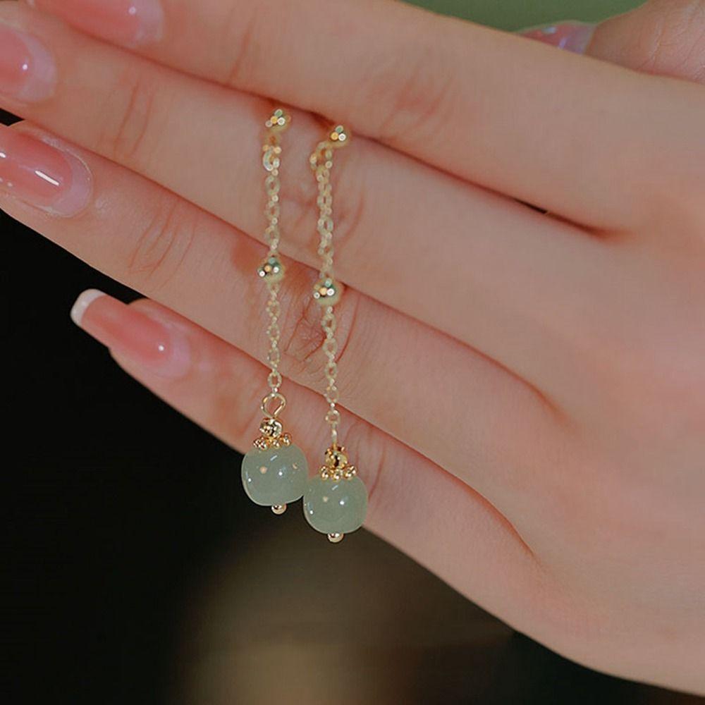 Jewelry Gold Dangle Earrings Chinese Style Jewelry Imitation Earrings Female Earrings