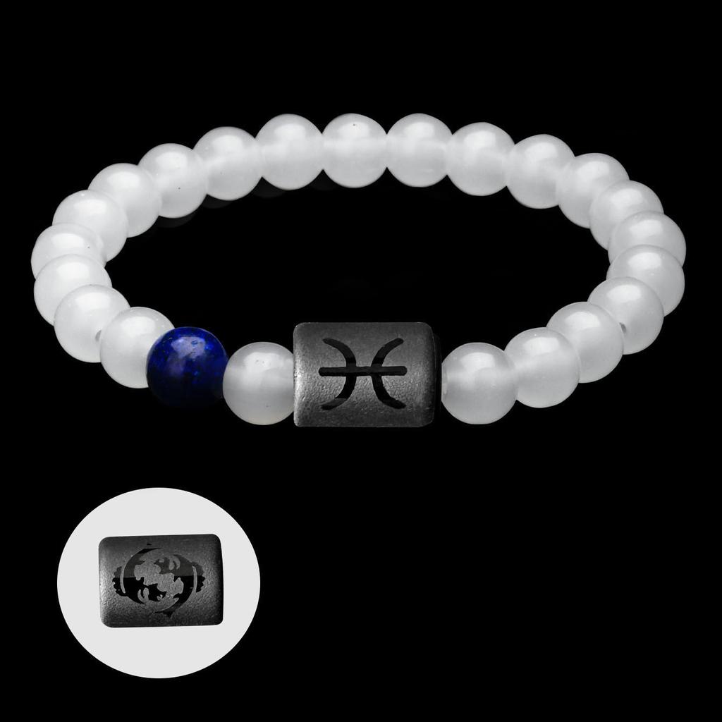 12 Constellation Natural Stone Beads Bracelets For Men Women Zodiac Signs Bracelet Aries Taurus Virgo