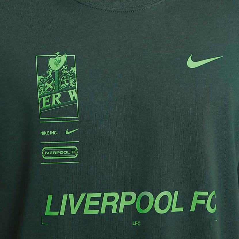 Nike Liverpool Graphic Print Short Sleeve Football Shirt Men Tops Professional-Green FQ1545-397