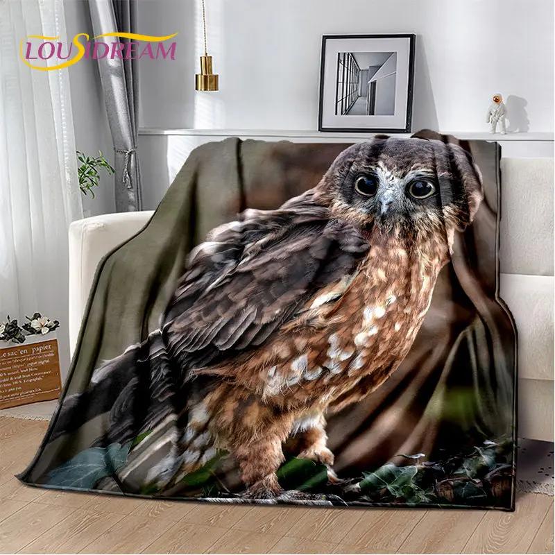 Мягкое плюшевое одеяло с милой совой 3D мультфильмом, фланелевое одеяло для гостиной, спальни, кровати, дивана, чехол для пикника, Bettdecke Kid