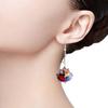 Women Color Block Water Drop Shape Pendant Dangle Earrings Jewelry Gift
