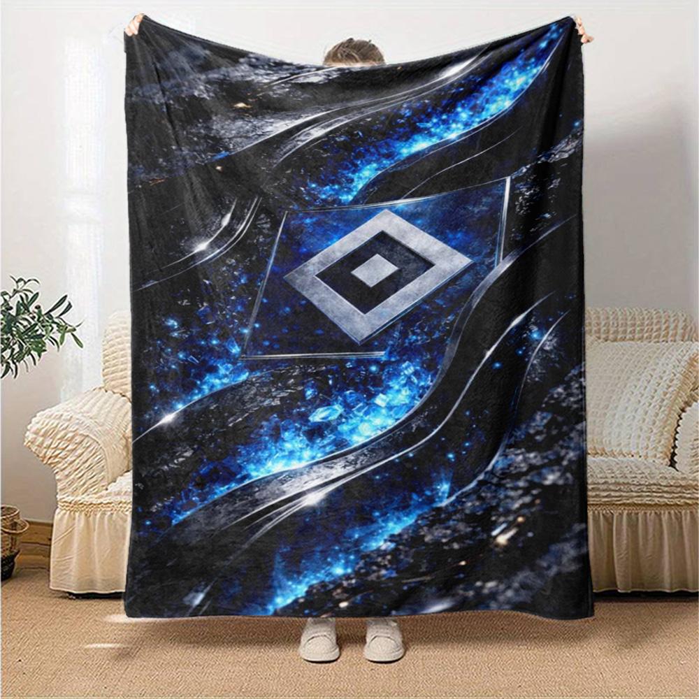 Hamburger Sv Logo Print Flannel Blanket High Quality Warm Comfortable Cover for All Seasons Perfect for Gifts Home Decor