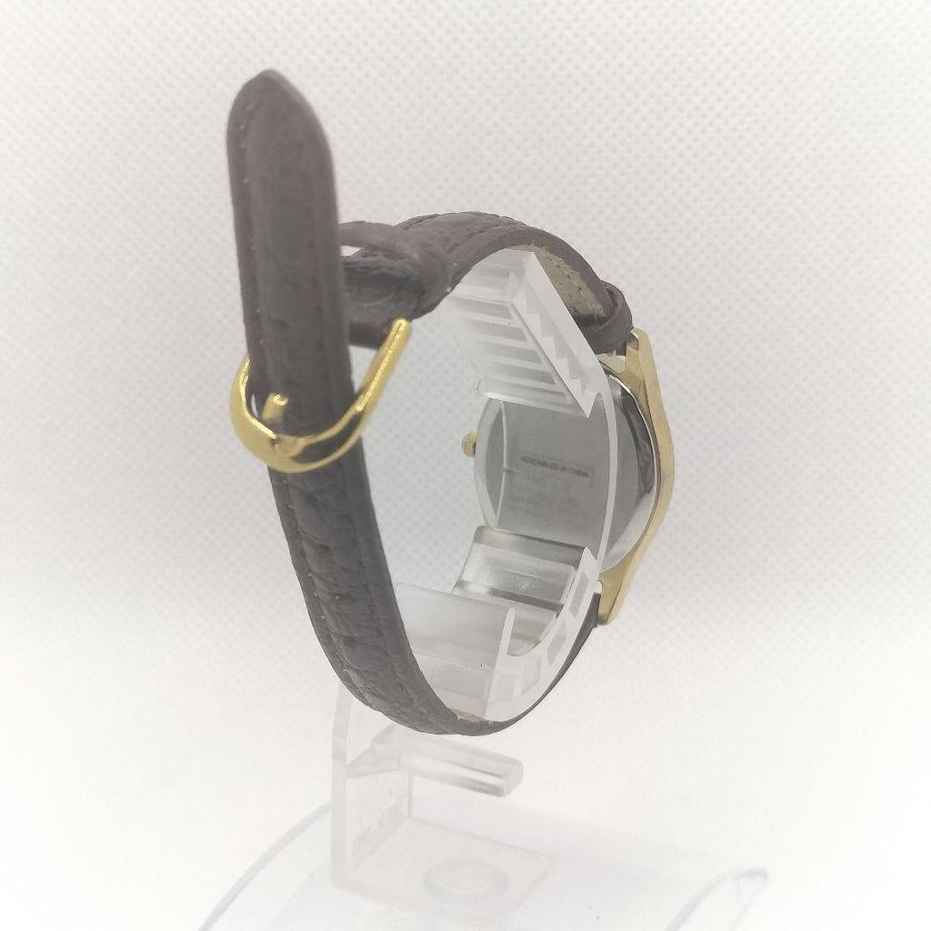 Used [New Battery] FREE WAY Ladies Watch Gold Body Oval White Dial