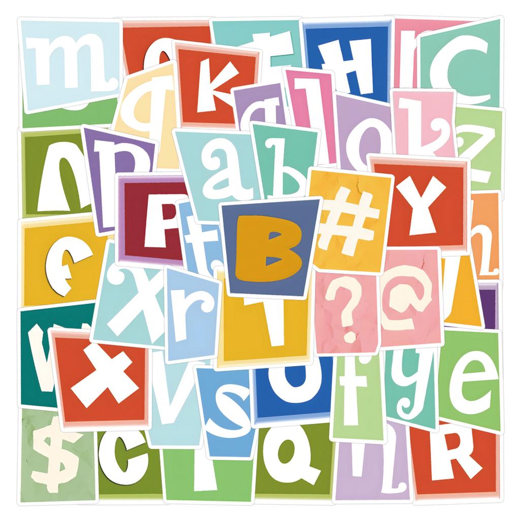 55 Английских Букв Граффити Наклейки Декоративные Стикеры для Скутера Блокнота DIY Мультяшные Наклейки