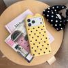 Стильная пуховая куртка Конфетный цвет в горошек Подходит для iPhone 17 Pro Max 16 15 Pro 14 13 Pro 3D Силиконовый мультяшный мягкий чехол для телефона