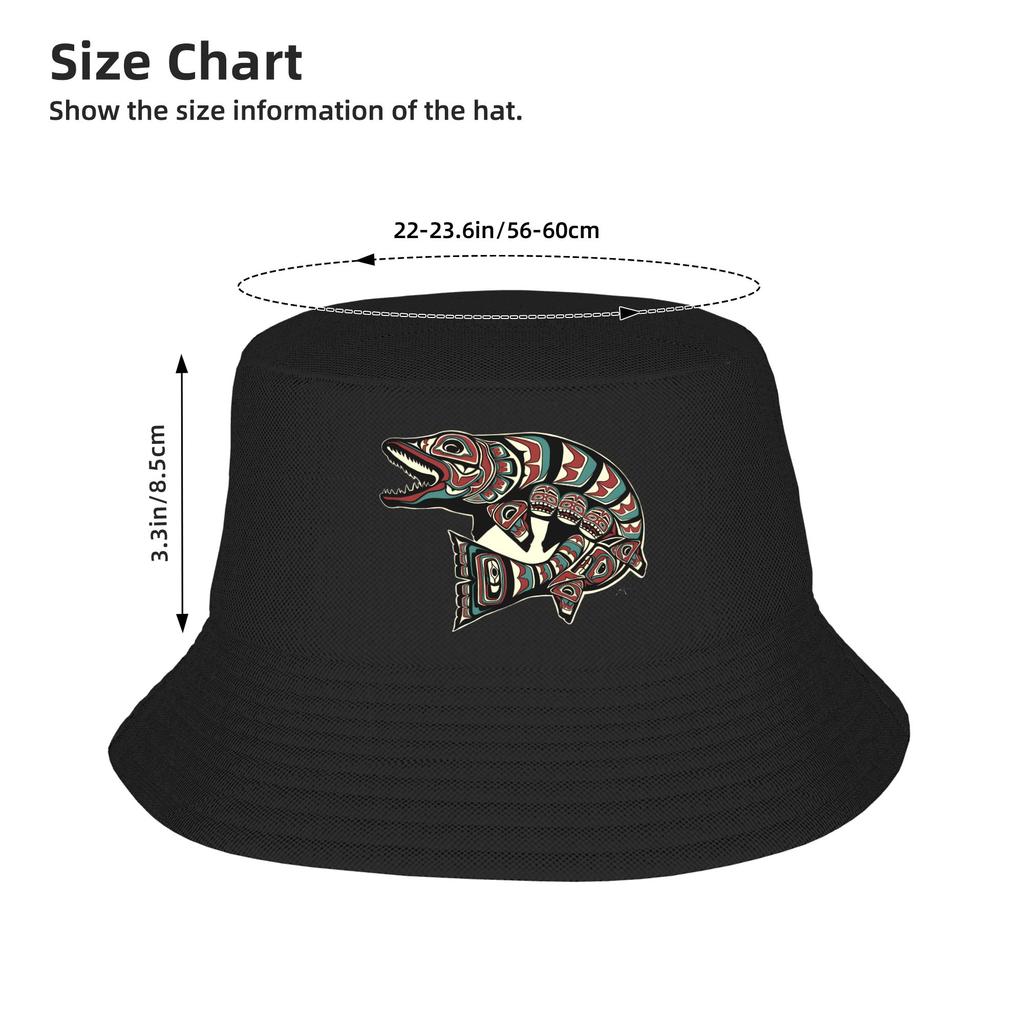 Alaskan Muskie Fish Bucket Hat For Couple Fisherman Hats Funny Vacation Caps Foldable Outdoor Design Sun Hats