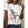 Women's T-Shirts Cartoon Characters Cute Pattern 3d Print Tshirt Funny Cartoon Animal Casual Short Sleeve O Neck Female Clothing