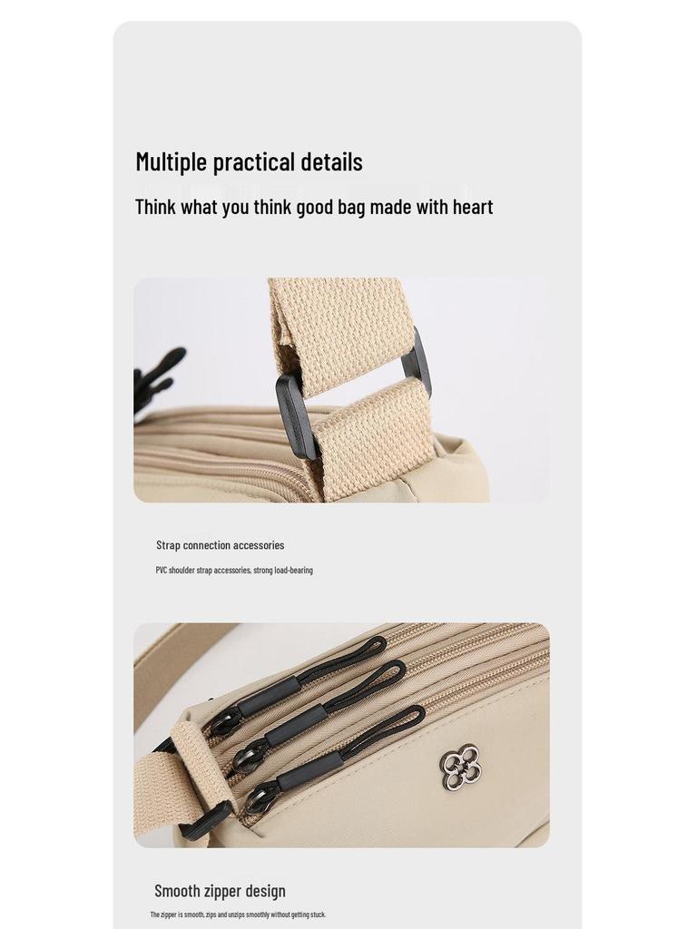 Компактная женская многослойная сумка кроссбоди из ткани Оксфорд - Большая вместимость, повседневная наплечная сумка