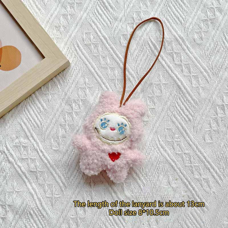 Мультяшный плюшевый монстр Лабубу Писк Кейчиан Имя Наклейка Анти-потеряшка Бирка для багажа Подвеска Украшение для рюкзака Аксессуары Подарки