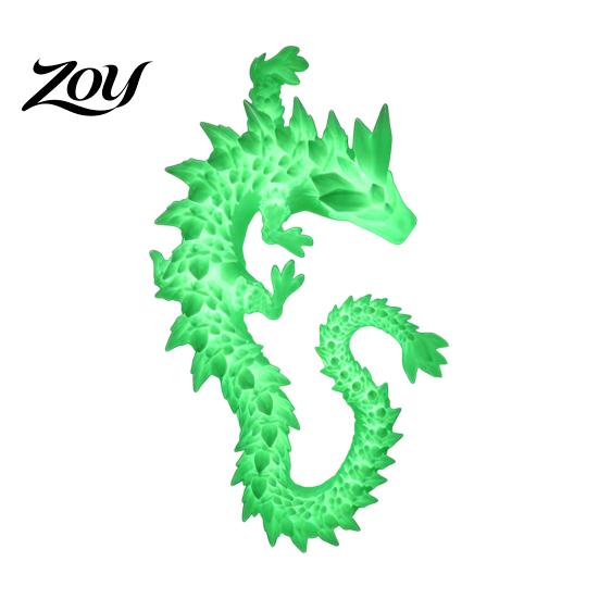 Movable Joint Dragon for Fantasy Lovers 3D Printed Glow in the Dark Fidget Toy, Articulated Non-toxic Plastic Toy Desktop Ornament Kids and