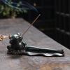 1pc Handmade Ceramic Creative Frog Ornament Incense Stick Holder, Aromatherapy Home Decor Censer Tea Pet (Without Incense)