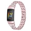 Классический ремешок из нержавеющей стали для Fitbit Charge 5, женский ремешок из пяти бусин с бриллиантами, металлический браслет Correa для Fitbit Charge 6, ремешок для часов