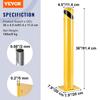 Safety Bollard Safety Barrier Bollard 4-1/2" OD 36" Height Yellow Powder Coat Pipe Steel Safety Barrier with 4 Free Anchor Bolts for Traffic-Sensitive