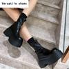 Platform Flats Women Ankle Boots Fashion Elegant Back Zippers Shoes Autumn Winter Women's Morder Short Booties