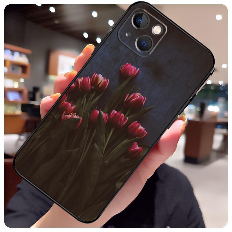 Цветочный чехол с тюльпанами для iPhone 13 Pro Max 16 15 11 12 14 17 Pro Max mini 15 16 Plus 16e 17 Air Чехол для телефона