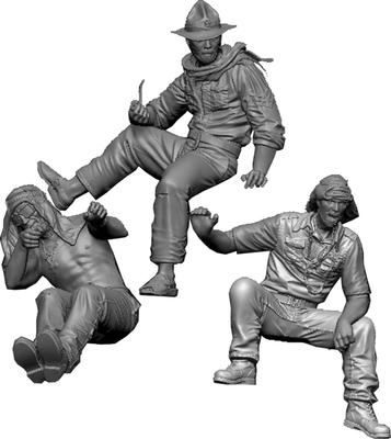 Thunder Model 1/35 Британская группа пустынных рейдов дальнего действия (ЛРДГ) Набор Фигурок Том. 2 (3 Фигуры) Пластиковый набор для сборки TBF3503