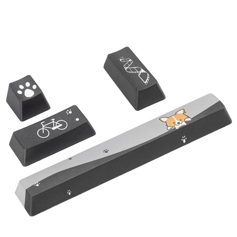 DIY Mini Black Dogs Pattern Keycaps SpaceEScEnterNumpad Enter Keycap for Mechanical Keyboard(Mini