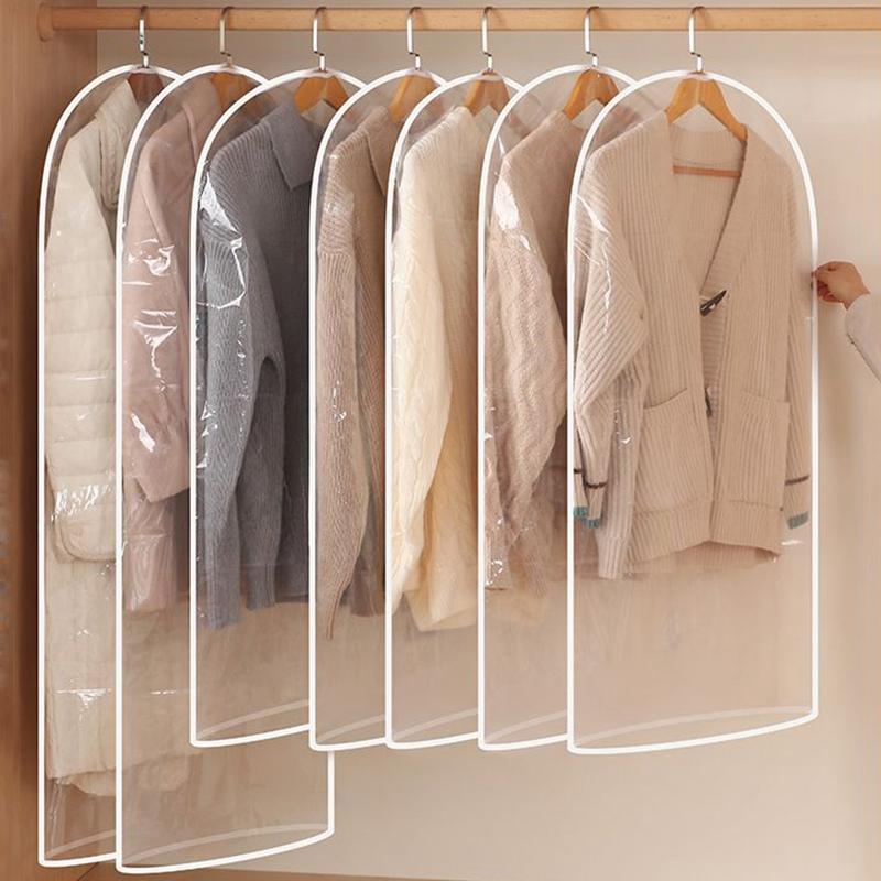 Чехол для одежды от пыли, прозрачный, для хранения костюма, пальто, полностью закрытый чехол для одежды из ЭВА Dustproo