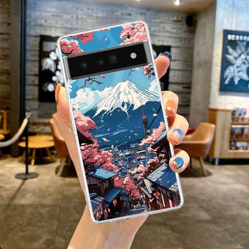 Чехол для телефона Google Pixel 9 8 7 6 9A 8A 7A 6A 5 4 5A 4A 3A Pro XL Мягкий ТПУ Чехол Серия 'Пейзажи Японии' Эстетизм Пейзаж