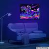 2D Glow in The Dark Astronaut Dinosaur Tapestry, Blacklight Outer Space Wall Hanging for Home Decoration