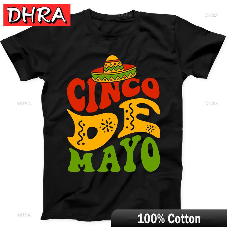 Cinco De Mayo Groovy Mexico Victory Retro Funny Gift Black T Shirt Unique Colorful Punk Tshirts Tees Women TShirt Norway Teen